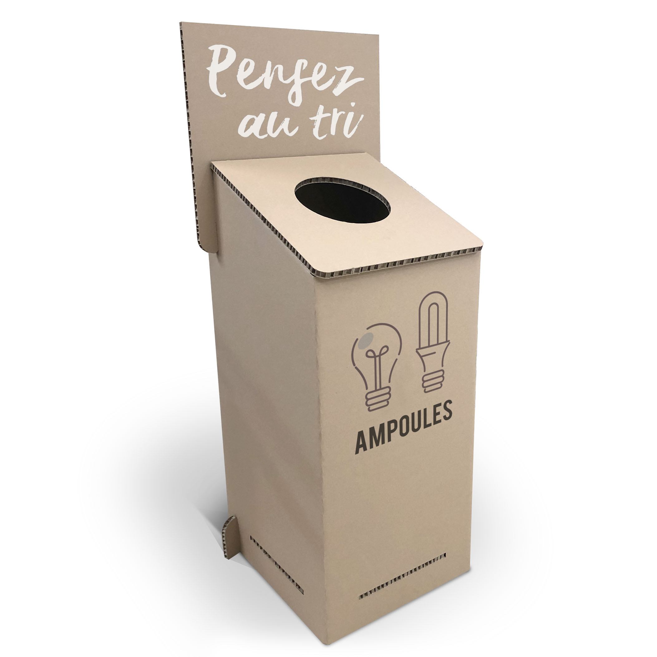 Poubelle en carton recyclé personnalisable, 50L